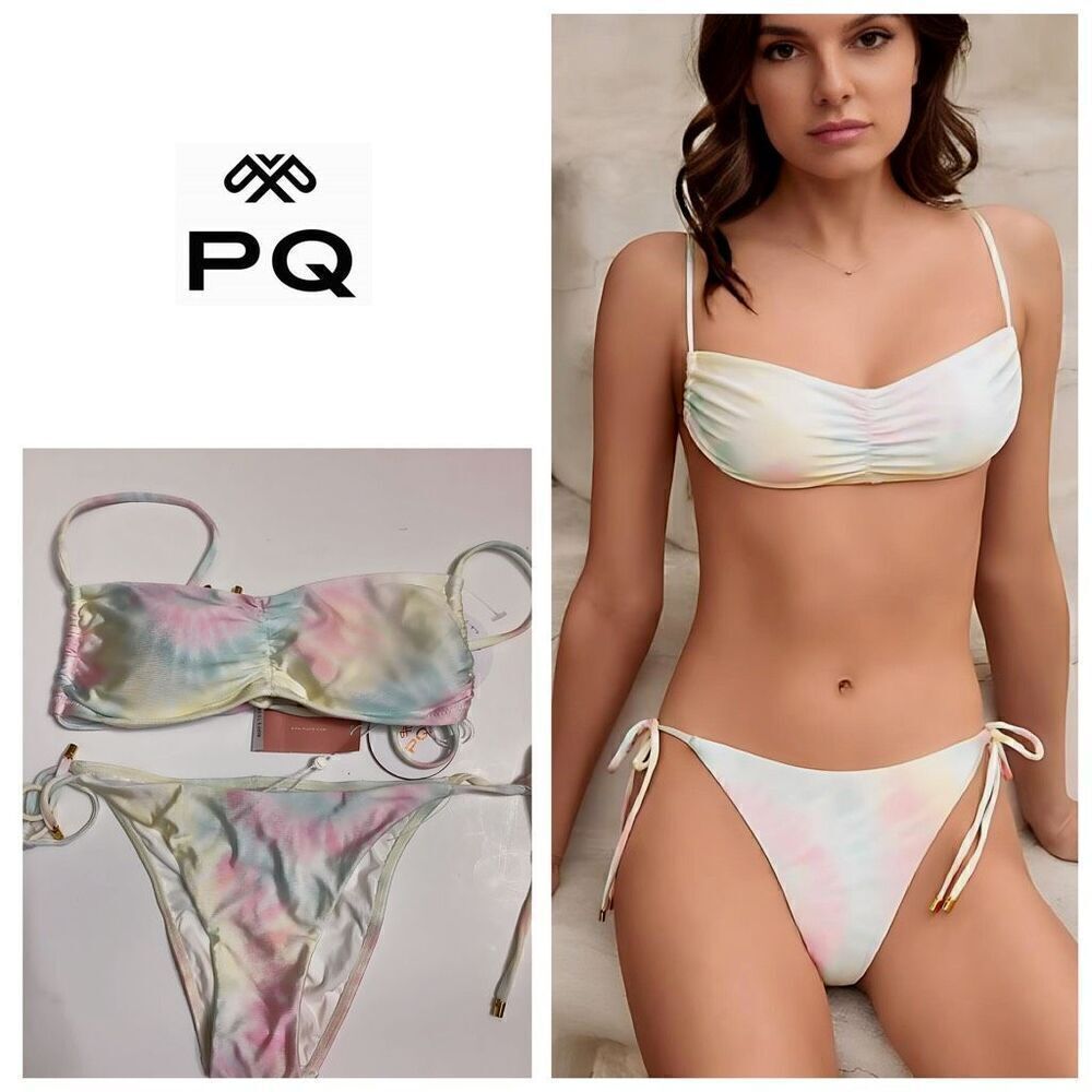 New PQ/Pilyq tie dye bikini. D-top/S-bottom. Retails $148